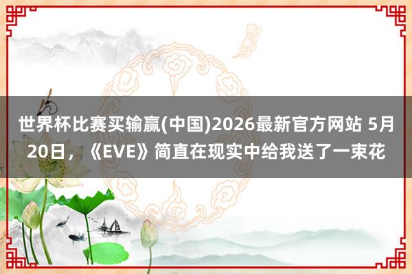 世界杯比赛买输赢(中国)2026最新官方网站 5月20日，《EVE》简直在现实中给我送了一束花