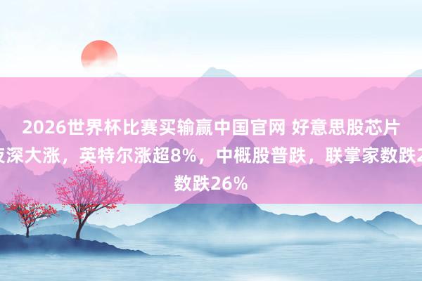 2026世界杯比赛买输赢中国官网 好意思股芯片股夜深大涨，英特尔涨超8%，中概股普跌，联掌家数跌26%