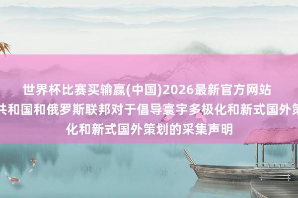 世界杯比赛买输赢(中国)2026最新官方网站 中华东谈主民共和国和俄罗斯联邦对于倡导寰宇多极化和新式国外策划的采集声明