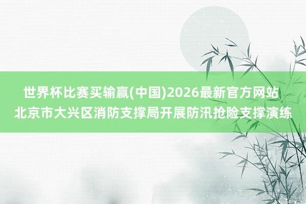 世界杯比赛买输赢(中国)2026最新官方网站 北京市大兴区消防支撑局开展防汛抢险支撑演练