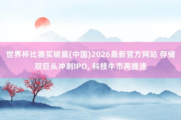 世界杯比赛买输赢(中国)2026最新官方网站 存储双巨头冲刺IPO， 科技牛市再提速