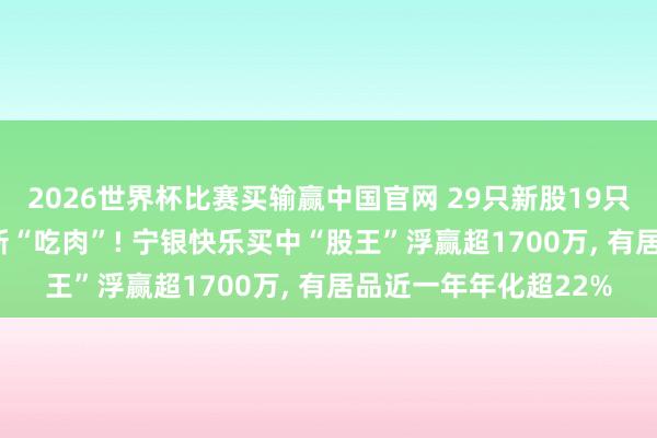 2026世界杯比赛买输赢中国官网 29只新股19只股价翻番， 快乐子打新“吃肉”! 宁银快乐买中“股王”浮赢超1700万， 有居品近一年年化超22%