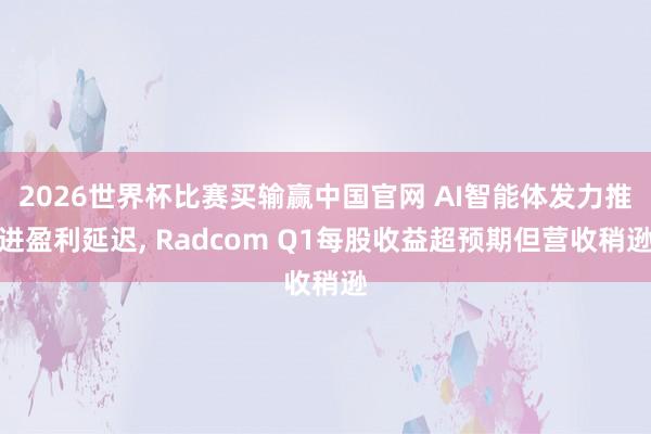 2026世界杯比赛买输赢中国官网 AI智能体发力推进盈利延迟， Radcom Q1每股收益超预期但营收稍逊