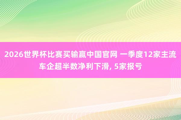 2026世界杯比赛买输赢中国官网 一季度12家主流车企超半数净利下滑， 5家报亏