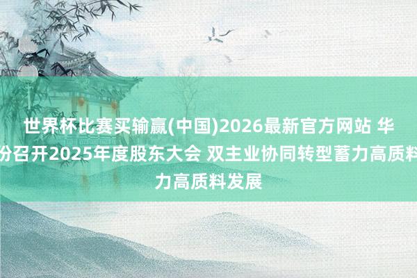 世界杯比赛买输赢(中国)2026最新官方网站 华泰股份召开2025年度股东大会 双主业协同转型蓄力高质料发展