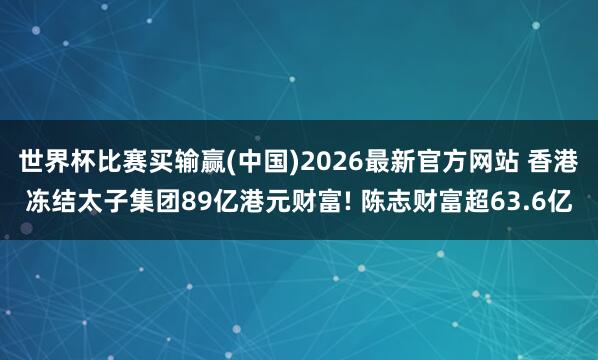 世界杯比赛买输赢(中国)2026最新官方网站 香港冻结太子集团89亿港元财富! 陈志财富超63.6亿