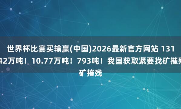 世界杯比赛买输赢(中国)2026最新官方网站 131.42万吨！10.77万吨！793吨！我国获取紧要找矿摧残