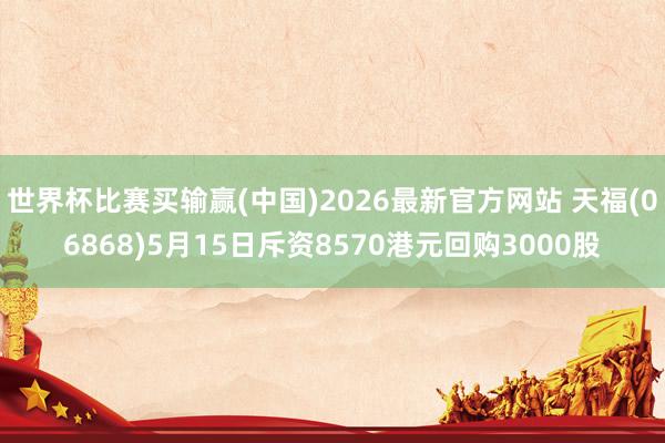 世界杯比赛买输赢(中国)2026最新官方网站 天福(06868)5月15日斥资8570港元回购3000股
