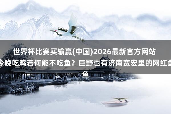 世界杯比赛买输赢(中国)2026最新官方网站 今晚吃鸡若何能不吃鱼？巨野也有济南宽宏里的网红鱼