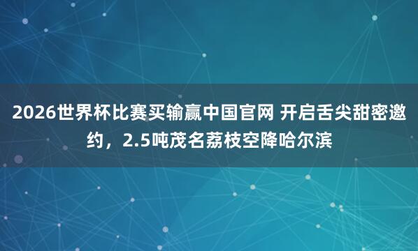 2026世界杯比赛买输赢中国官网 开启舌尖甜密邀约，2.5吨茂名荔枝空降哈尔滨