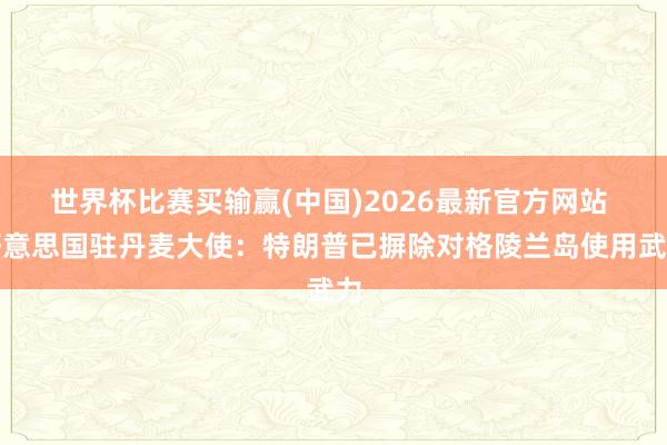世界杯比赛买输赢(中国)2026最新官方网站 好意思国驻丹麦大使：特朗普已摒除对格陵兰岛使用武力