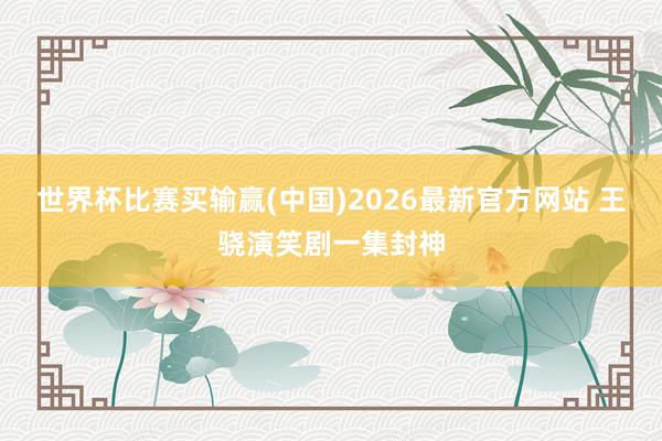 世界杯比赛买输赢(中国)2026最新官方网站 王骁演笑剧一集封神