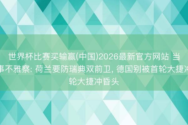 世界杯比赛买输赢(中国)2026最新官方网站 当天赛事不雅察: 荷兰要防瑞典双前卫, 德国别被首轮大捷冲昏头
